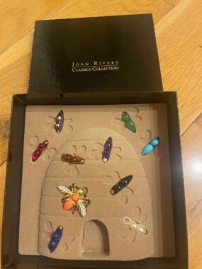 Joan Rivers Multi-Color Bee Pin Set with Gold-Tone Bee